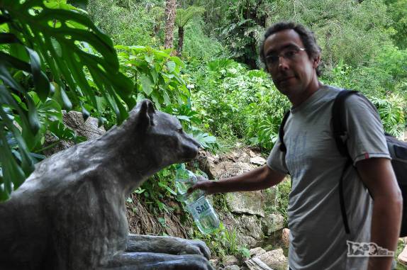 bebendo a água direto da fonte! No parque salus, região de Minas, no Uruguai